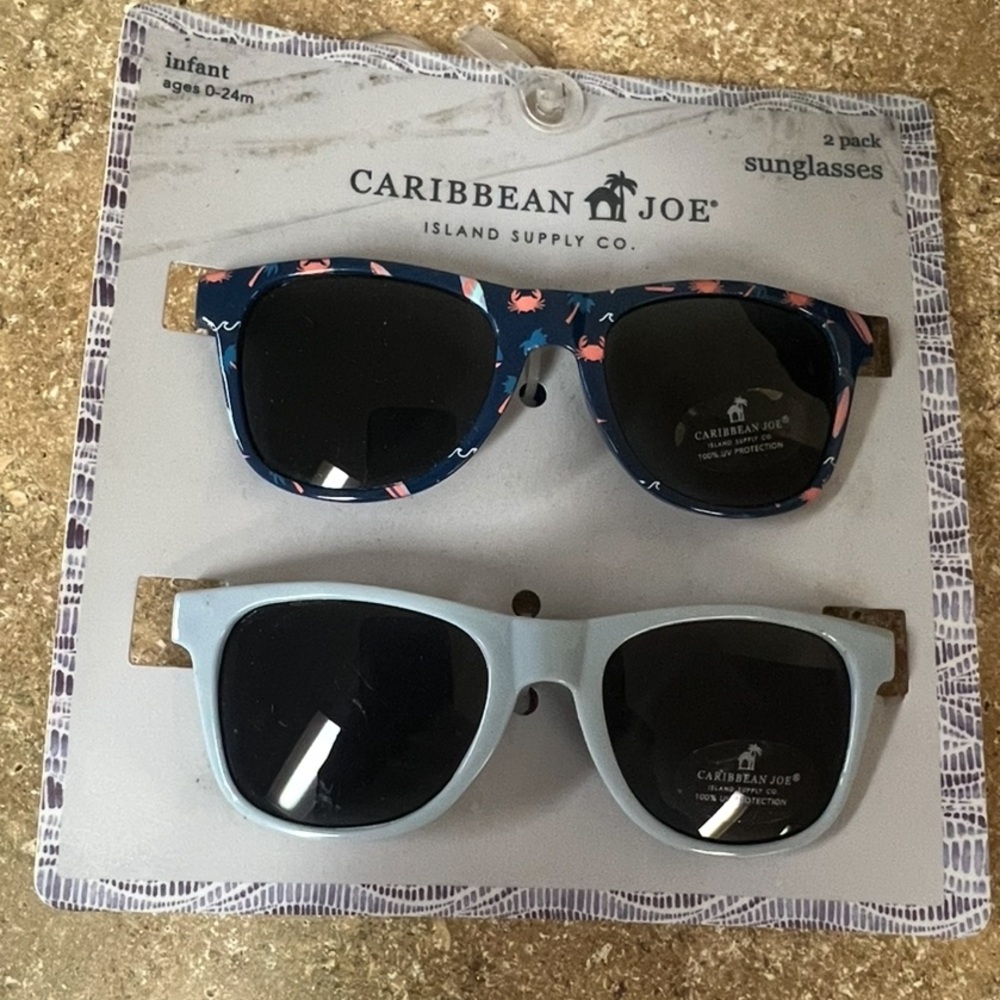 NEW Caribbean Joe infant sunglasses pack of 2 size:0-24 months